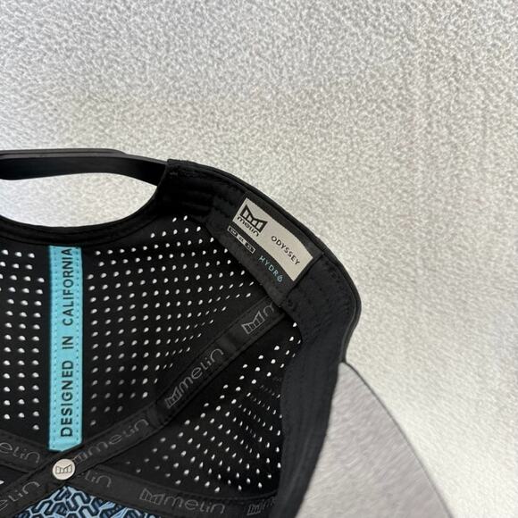 Melin Snapback Hat Black Odyssey Hydro Vented Adjustable Stacked Classic Solid - Picture 5 of 8